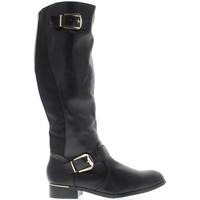 chaussmoi boots large female waist black stuffed with 35 cm heel women ...