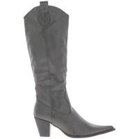 Chaussmoi Boots women gray heel 6, 5cm western women\'s High Boots in grey