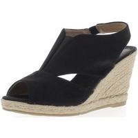 chaussmoi espadrilles sandales femme compenses noires talons de 9 5cm  ...