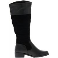chaussmoi black lined boots with heel 35 cm bi material womens high bo ...
