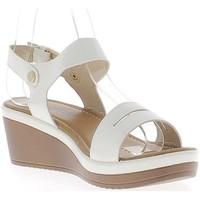 Chaussmoi White wedge Sandals heel of 6cm and 3cm thick soles women\'s Sandals in white