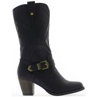 Chaussmoi Stuffed black boots 7cm thick heel women\'s High Boots in black