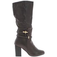 Chaussmoi Boots women Brown thick 8.5 cm heel women\'s High Boots in brown