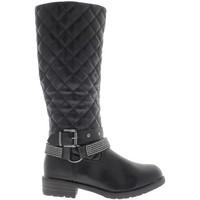 Chaussmoi Black women boots with heels of 3.5 cm stem quilted look women\'s High Boots in black