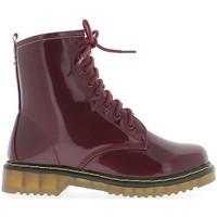 chaussmoi rising boots woman bordeaux doubled varnished heel 3cm laces ...