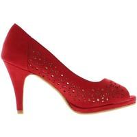 Chaussmoi Open red heels 9cm and plateau pumps women\'s Court Shoes in red