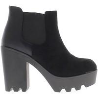 chaussmoi black booties to large heel square 105 cm bi material womens ...