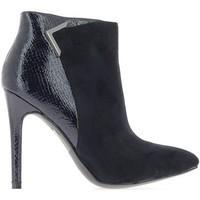 Chaussmoi Blue women boots heel 11cm bi material women\'s Low Ankle Boots in blue