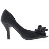 Chaussmoi Open women pumps black heels of 8, 5cm and node women\'s Court Shoes in black