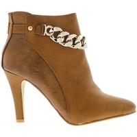chaussmoi boots camel women at heel of 9cm chain bi material womens lo ...