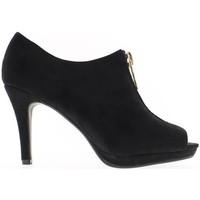 chaussmoi boots open black 105 cm heel womens low ankle boots in black