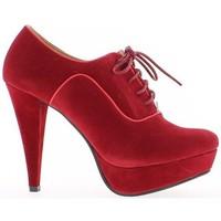 chaussmoi red heel boots 11 cm with top lace womens low ankle boots in ...