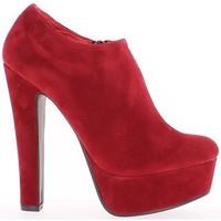 chaussmoi red heel boots 14 cm with shelf and zipper womens low ankle  ...
