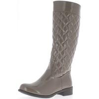 chaussmoi boots taupe heel 35 cm appearance patent leather quilted sha ...