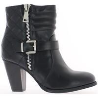 chaussmoi black boots lined with thick heels of 8cm partly padded rod  ...