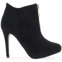 chaussmoi black aspect low boots suede heel 11cm and tray womens low a ...