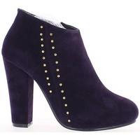 Chaussmoi Ankle boots shoes black women doubled to 3cm heel women\'s Low Ankle Boots in purple