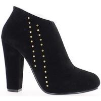 chaussmoi ankle boots shoes black women doubled to 3cm heel womens low ...