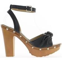Chaussmoi Sandals Black 7.5 cm heels and flower decor women\'s Sandals in black