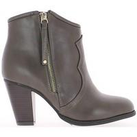Chaussmoi Ankle boots shoes black women doubled to 3cm heel women\'s Low Ankle Boots in brown