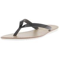 chaussmoi painted flat black flip flops with between finger and white  ...