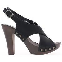 Chaussmoi Big heel 11cm and 2.5 cm platform black sandals women\'s Sandals in black