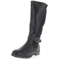 chaussmoi black women boots high heel 3cm stem elasticated shiny leath ...