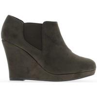 chaussmoi bronze aspect low boots suede heel 10cm and tray womens low  ...