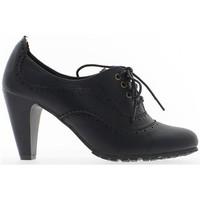Chaussmoi Richelieux black woman 8.5 cm heel women\'s Low Ankle Boots in black