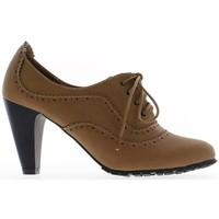 Chaussmoi Richelieux woman moles 8.5 cm heel women\'s Low Ankle Boots in brown