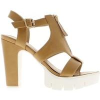 Chaussmoi Camel wholesale Sandals heels 12 cm women\'s Sandals in brown