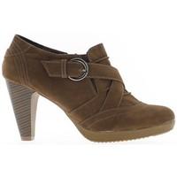 chaussmoi richelieux woman brown 8cm heel and mini platform womens low ...