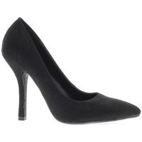 Chaussmoi Pumps large female waist black heel 12cm tips sharp look snake women\'s Court Shoes in black