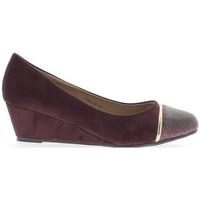Chaussmoi Pumps heel bordeaux large offset 5.5 cm aspect suede women\'s Court Shoes in red