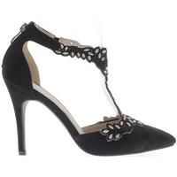 chaussmoi black shoes with thin heels 10cm tips sharp aspect suede rhi ...