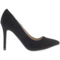 chaussmoi black shoes with thin heels 10cm tips sharp aspect suede wom ...