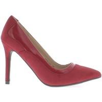 chaussmoi sharp red shoes with thin heels 10cm suede and leather look  ...