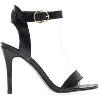 Chaussmoi Grey heel 11cm aspect snakeskin sandals women\'s Sandals in black