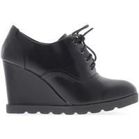 Chaussmoi 9.5 cm black shiny heels offset woman derbys women\'s Court Shoes in black