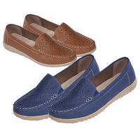Cherwell Loafers (1 + 1 FREE), Tan and Royal Blue, Size 3, Faux Leather