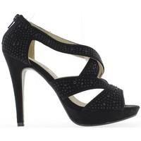 Chaussmoi 12 cm platform heel black sandals women\'s Sandals in black