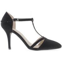 Chaussmoi Black Heel pumps 9 cm sharp open flanged sides women\'s Court Shoes in black