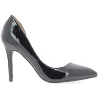 Chaussmoi Shoes woman painted black 10.5 sharp cm open side heel women\'s Court Shoes in black