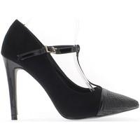 Chaussmoi Shoes woman bi material black sharp 10.5 cm heel women\'s Court Shoes in black