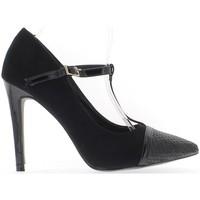 chaussmoi shoes woman bi material black sharp 105 cm heel womens court ...