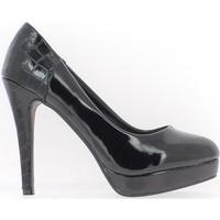 Chaussmoi Woman bi black varnish material 11.5 cm heel and platform pumps women\'s Court Shoes in black