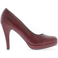 Chaussmoi Shoes large women size bordeaux heel 12cm and platform women\'s Court Shoes in red