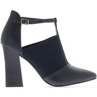 Chaussmoi Sharp blue pumps heel thick 10 cm bi material women\'s Court Shoes in blue