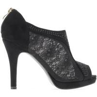 Chaussmoi Black woman pumps heel end 11 cm platform open women\'s Court Shoes in black