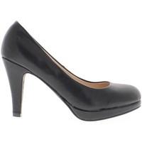 Chaussmoi Black classic pumps to 9.5 cm platform heels women\'s Court Shoes in black
